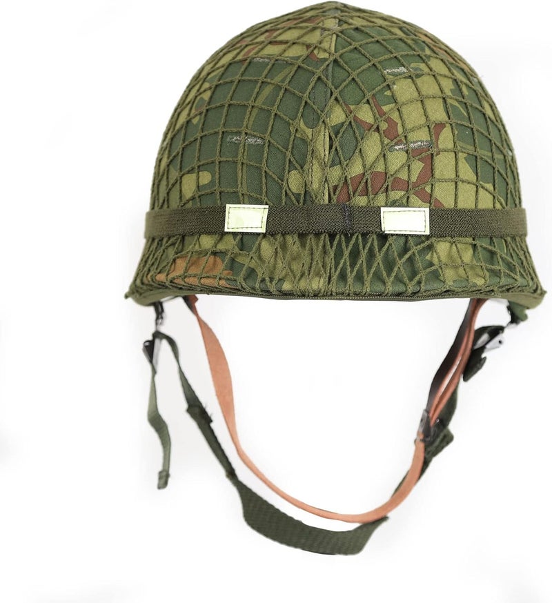 ACTJ.M WW2 WWII Vietnam War Era US M1 Combat Helmet with Mitchell Cover 1959 Dated Reproduction - Image 4